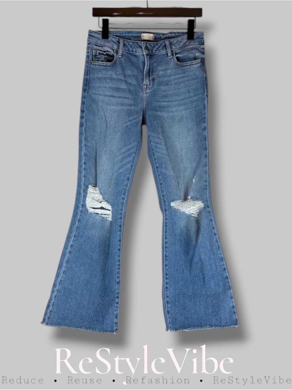 ALTAR’D STATE Women’s Size 28 Denim Jeans Ankle Distressed Kick Boot Fit Stretch